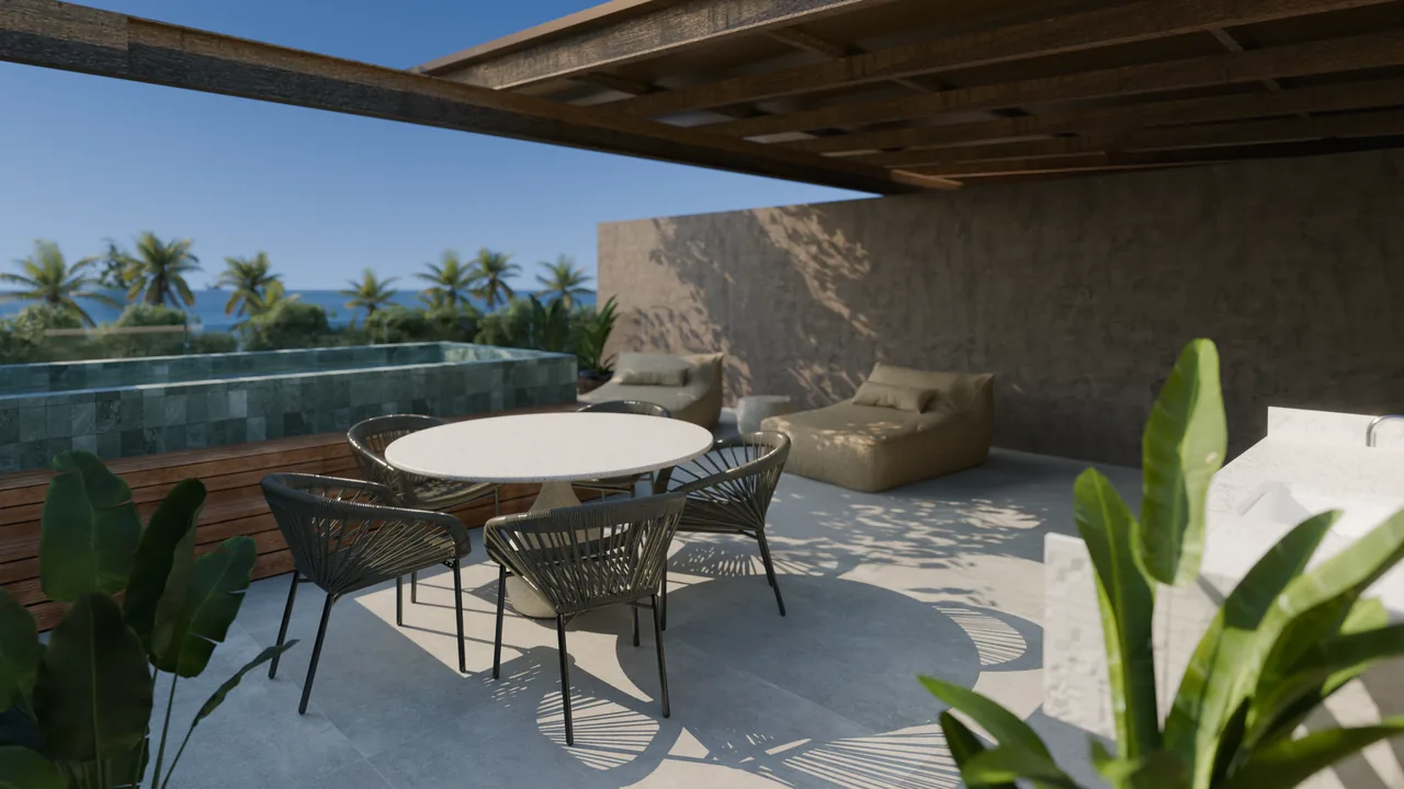 Rooftop com vista para o mar no Puã Villa de Praia