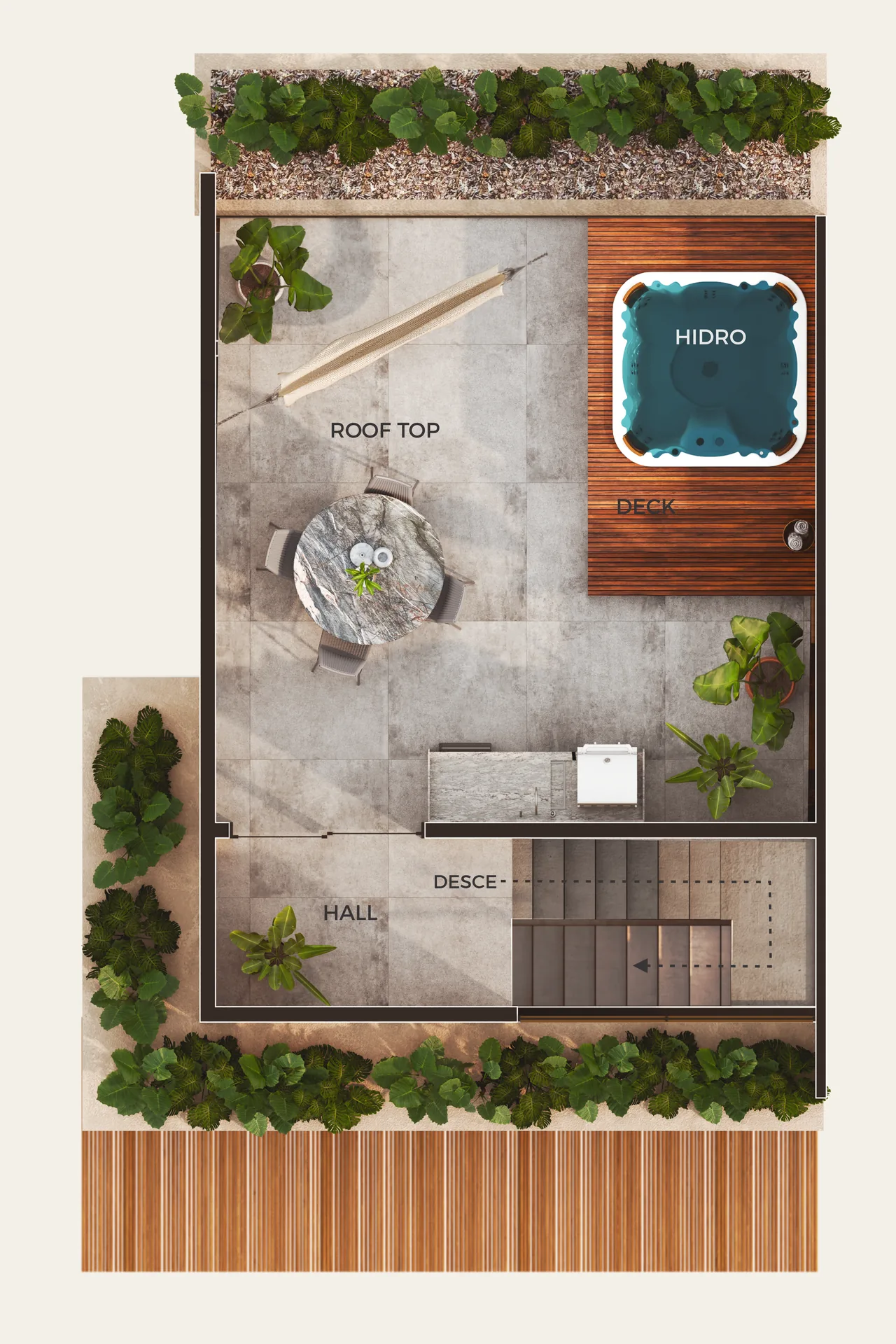 Planta humanizada — Rooftop — Tipologia 01