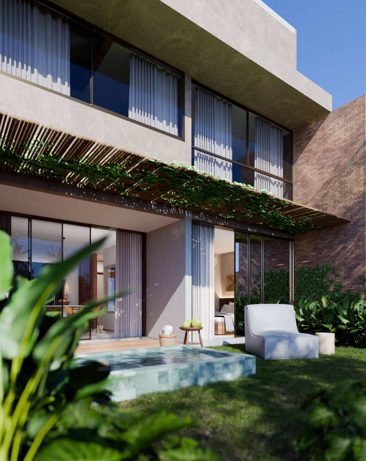 Área privativa externa da tipologia 2 do Puã Villa de Praia