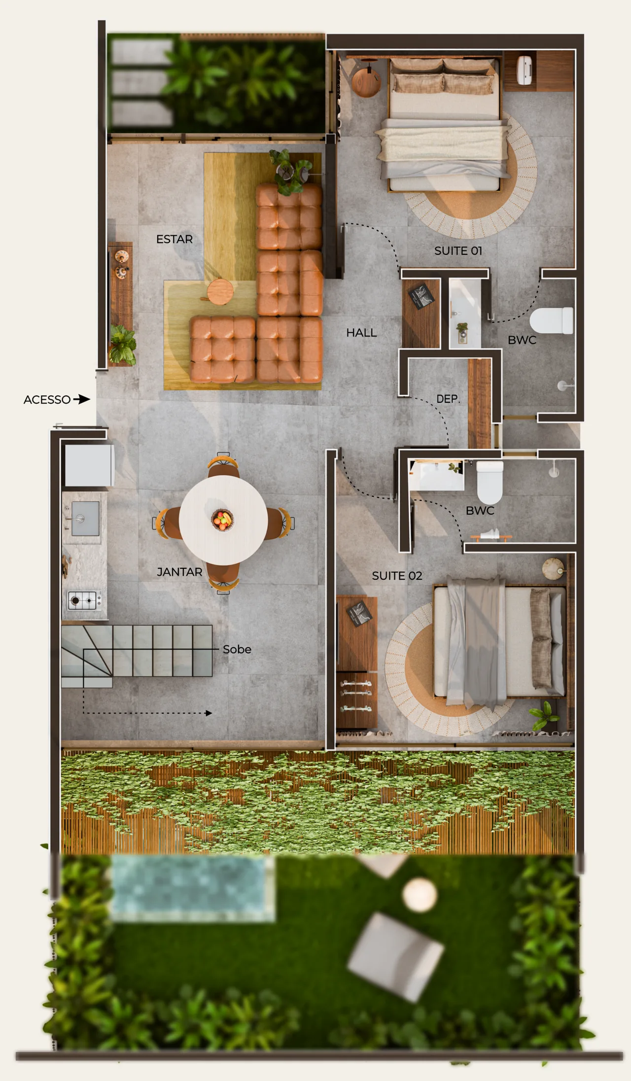 Planta humanizada — 2º pavimento — Tipologia 02