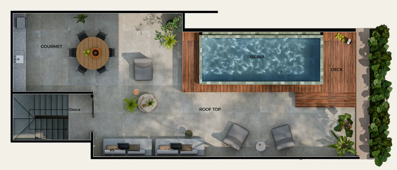 Planta humanizada — Rooftop — Tipologia 03